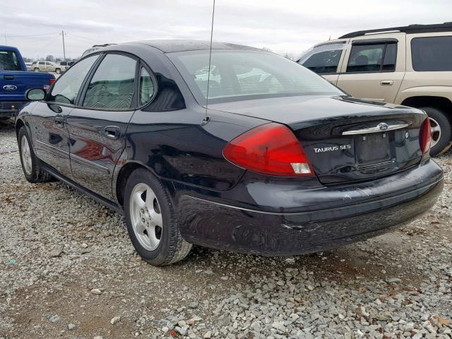 1FAFP55U42G186284 - 2002 FORD TAURUS SES BLACK photo 3