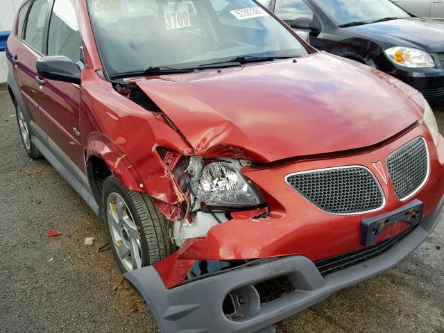 5Y2SL65858Z401066 - 2008 PONTIAC VIBE RED photo 9