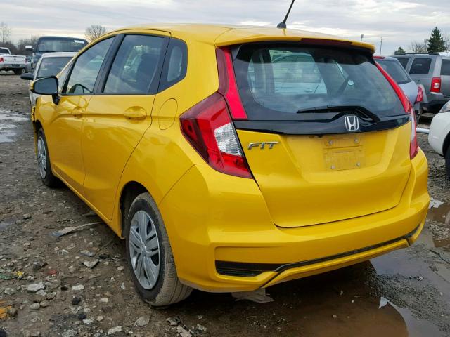 3HGGK5H41JM733106 - 2018 HONDA FIT LX YELLOW photo 3