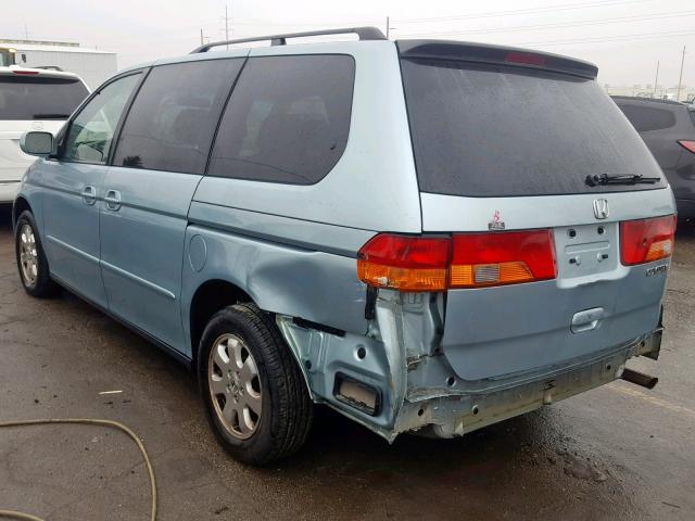 5FNRL18904B004919 - 2004 HONDA ODYSSEY EX TURQUOISE photo 3