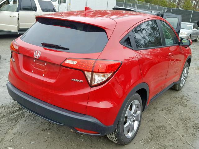 3CZRU6H57HM712734 - 2017 HONDA HR-V EX RED photo 4