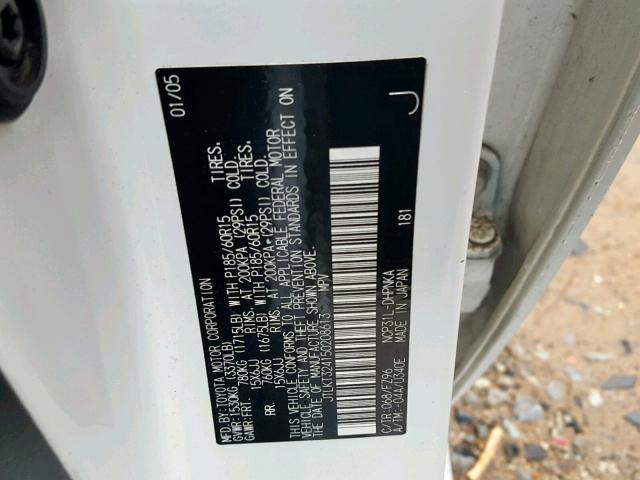 JTLKT324150208613 - 2005 TOYOTA SCION XB Ақ фото 10