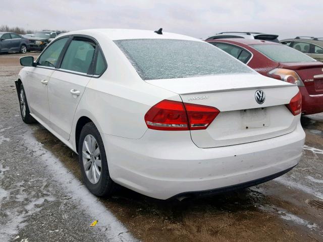 1VWAP7A35EC004677 - 2014 VOLKSWAGEN PASSAT S WHITE photo 3