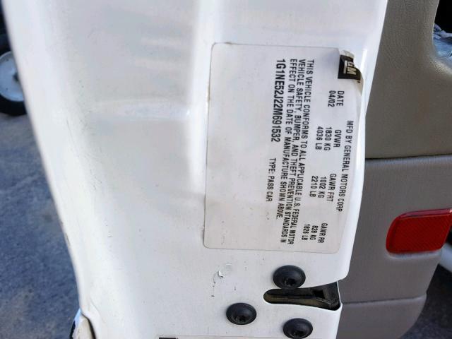 1G1NE52J22M691532 - 2002 CHEVROLET MALIBU LS თეთრი ფოტო 10