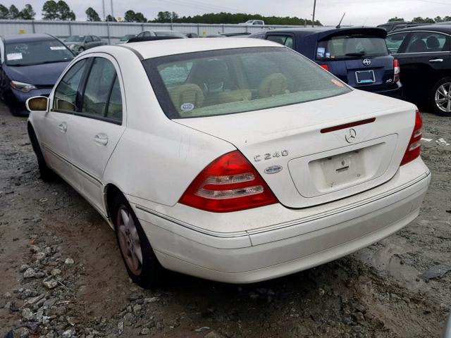 WDBRF61J44A554463 - 2004 MERCEDES-BENZ C 240 WHITE photo 3