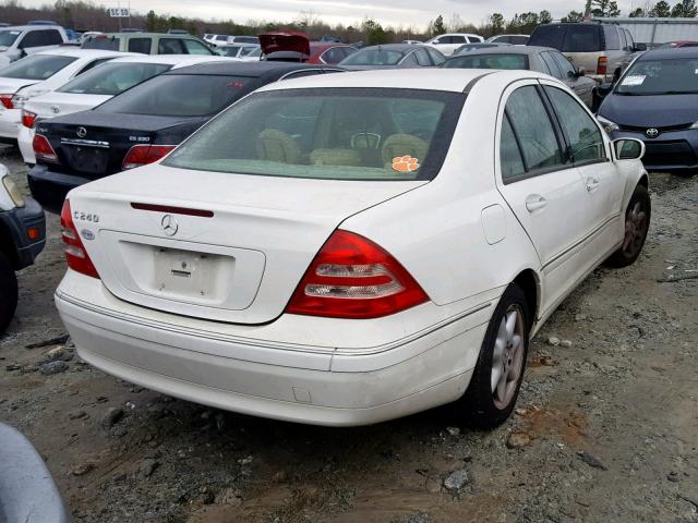 WDBRF61J44A554463 - 2004 MERCEDES-BENZ C 240 WHITE photo 4