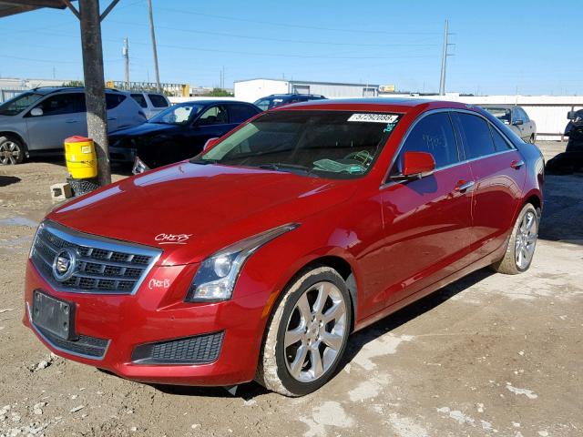 1G6AH5RX0D0143680 - 2013 CADILLAC ATS LUXURY RED photo 2