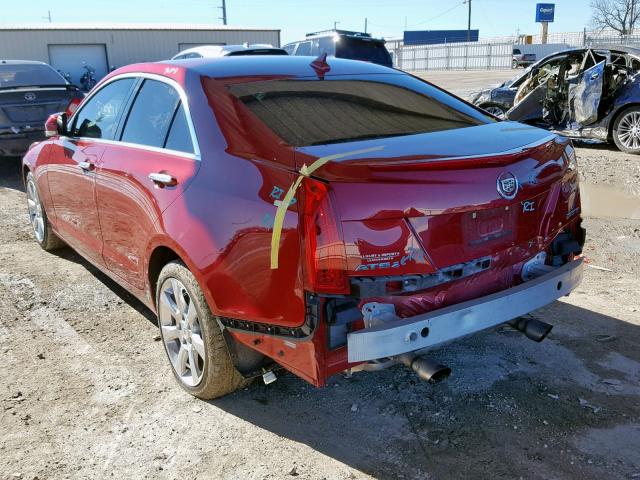 1G6AH5RX0D0143680 - 2013 CADILLAC ATS LUXURY RED photo 3