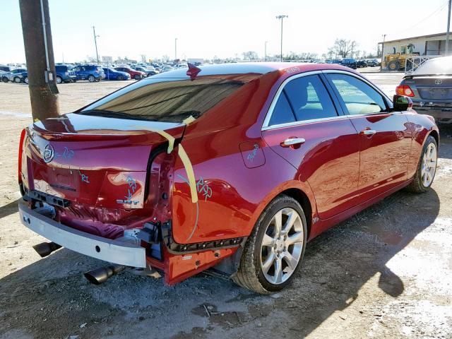 1G6AH5RX0D0143680 - 2013 CADILLAC ATS LUXURY RED photo 4