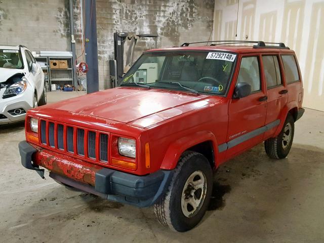 1J4FF68S9XL521819 - 1999 JEEP CHEROKEE S RED photo 2