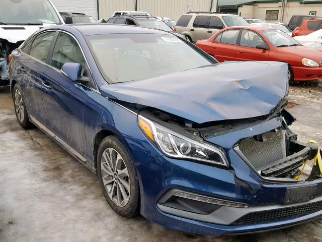 5NPE34AFXFH036698 - 2015 HYUNDAI SONATA SPO BLUE photo 1