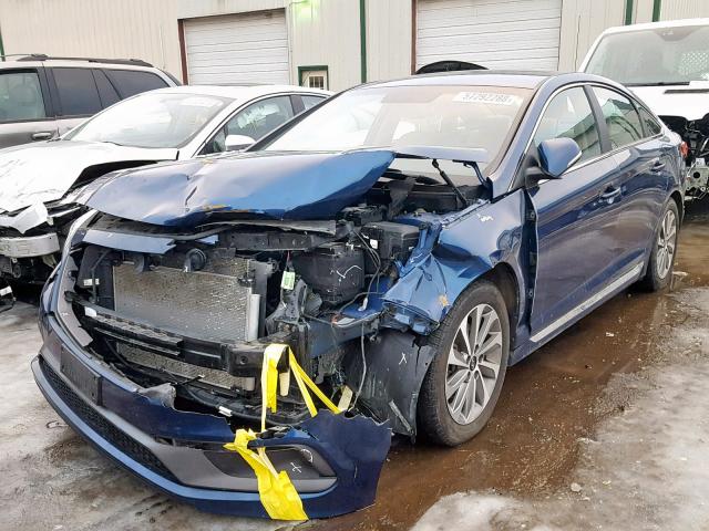 5NPE34AFXFH036698 - 2015 HYUNDAI SONATA SPO BLUE photo 2