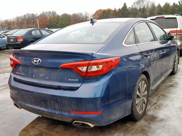 5NPE34AFXFH036698 - 2015 HYUNDAI SONATA SPO BLUE photo 4