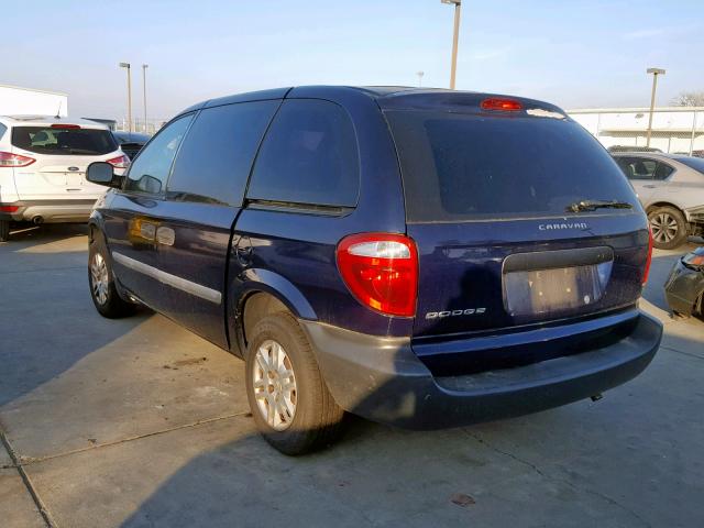 1D4GP25BX5B316231 - 2005 DODGE CARAVAN SE BLUE photo 3