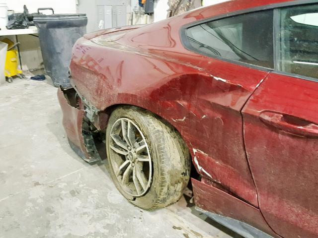 1FA6P8TH1H5282403 - 2017 FORD MUSTANG RED photo 9