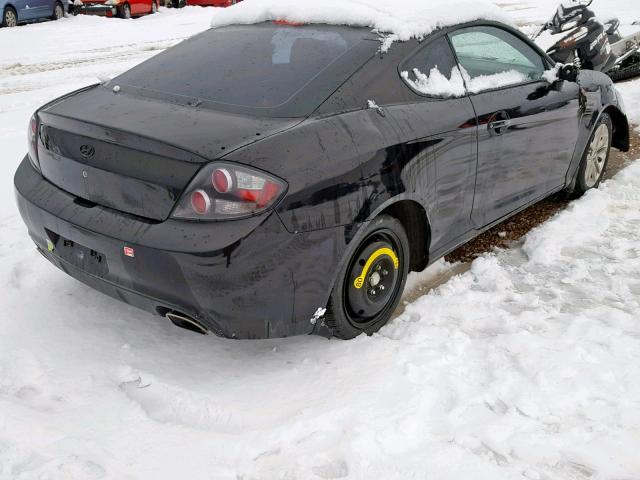 KMHHM66D37U243563 - 2007 HYUNDAI TIBURON GS BLACK photo 4