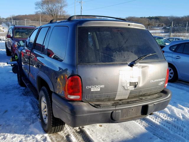 1D4HS38N03F616767 - 2003 DODGE DURANGO SP GRAY photo 3