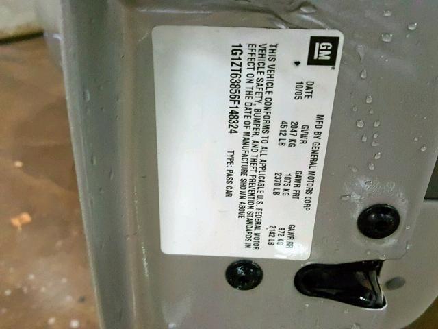 1G1ZT63856F148324 - 2006 CHEVROLET MALIBU MAX ვერცხლისფერი ფოტო 10