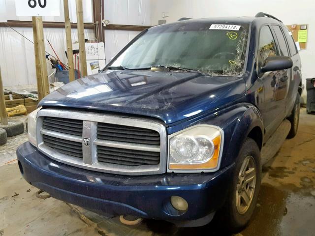 1D4HB48N76F185094 - 2006 DODGE DURANGO SL BLUE photo 2