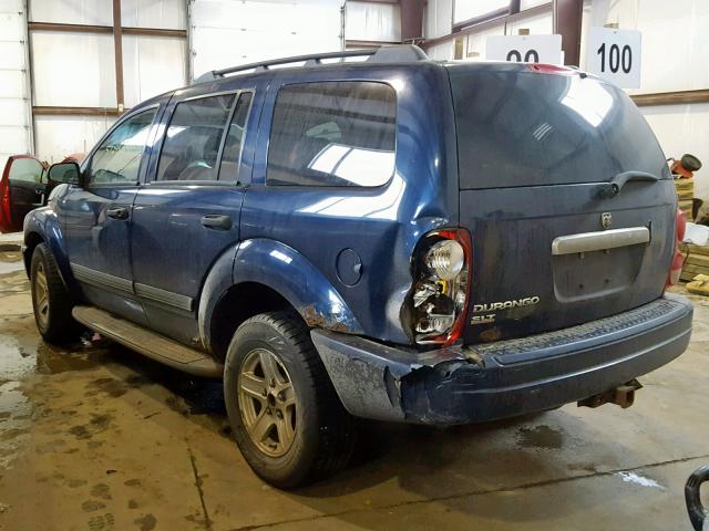 1D4HB48N76F185094 - 2006 DODGE DURANGO SL BLUE photo 3