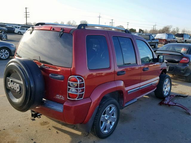 1J8GL58K36W184633 - 2006 JEEP LIBERTY LI RED photo 4