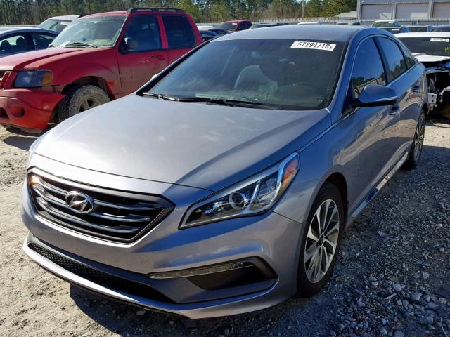 5NPE34AF7FH028123 - 2015 HYUNDAI SONATA SPO GRAY photo 2