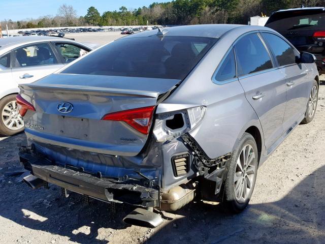 5NPE34AF7FH028123 - 2015 HYUNDAI SONATA SPO GRAY photo 4