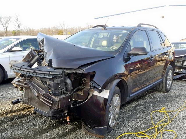 2FMDK3JC3DBC91521 - 2013 FORD EDGE SEL BLACK photo 2