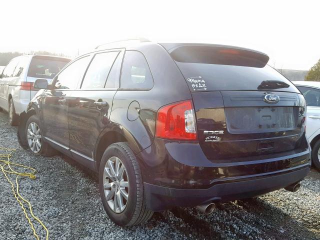 2FMDK3JC3DBC91521 - 2013 FORD EDGE SEL BLACK photo 3