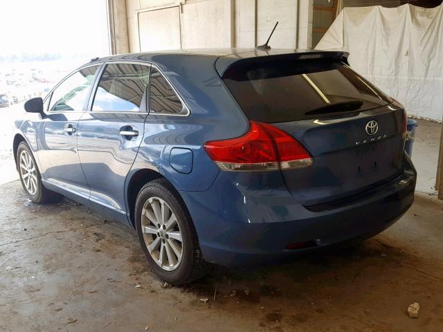 4T3ZA3BB9BU050690 - 2011 TOYOTA VENZA BASE BLUE photo 3