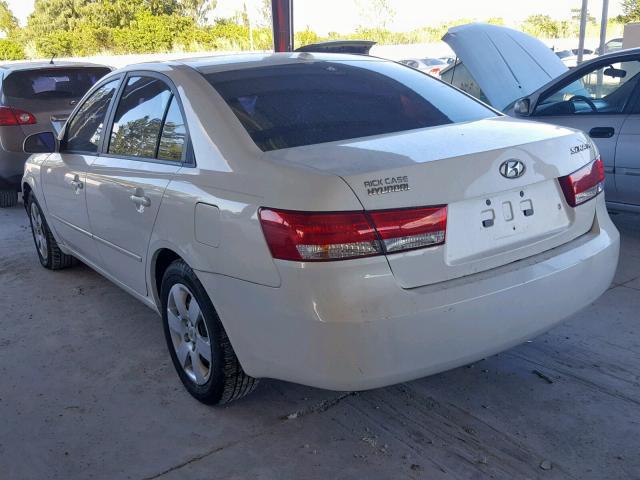 5NPET46C77H243808 - 2007 HYUNDAI SONATA GLS WHITE photo 3