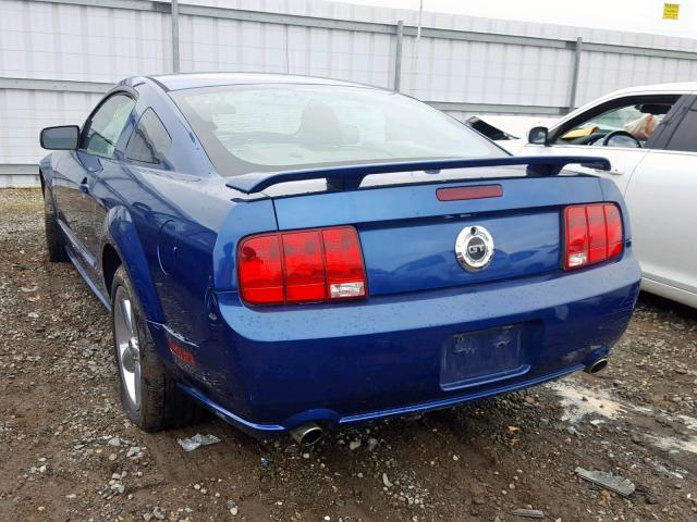 1ZVFT82H675242143 - 2007 FORD MUSTANG GT BLUE photo 3