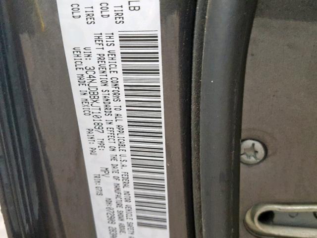 3C4NJDBBXJT101897 - 2018 JEEP COMPASS LA 灰色 照片 10