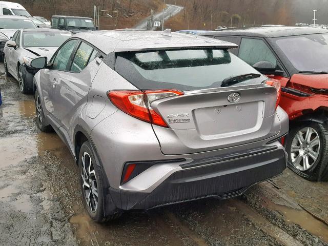 NMTKHMBX0JR006395 - 2018 TOYOTA C-HR XLE GRAY photo 3