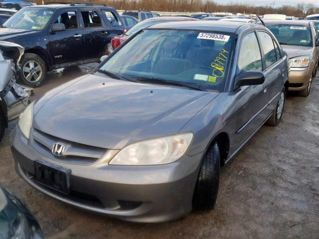 2HGES16375H515895 - 2005 HONDA CIVIC DX V GRAY photo 2