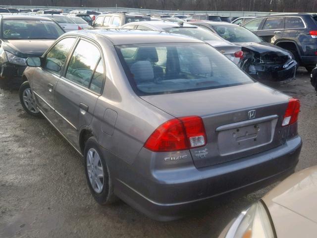 2HGES16375H515895 - 2005 HONDA CIVIC DX V GRAY photo 3