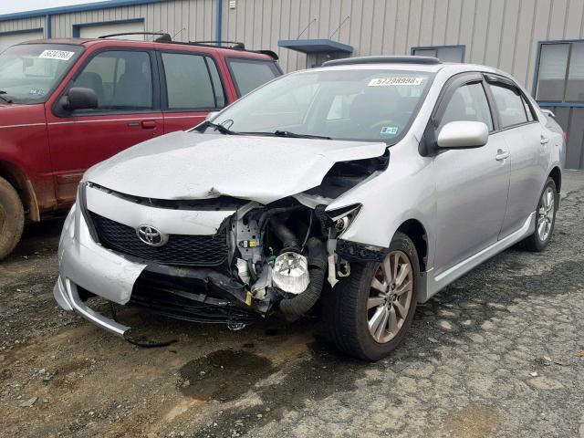 2T1BU40E39C096855 - 2009 TOYOTA COROLLA BA SILVER photo 2