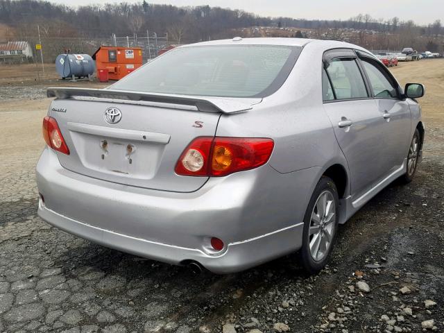 2T1BU40E39C096855 - 2009 TOYOTA COROLLA BA SILVER photo 4