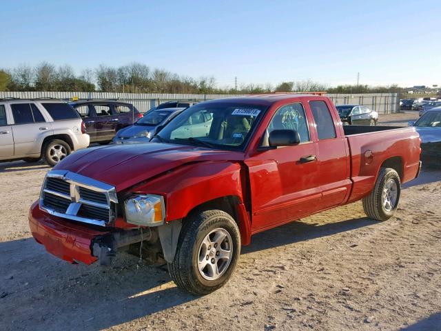 1D7HE42N65S149244 - 2005 DODGE DAKOTA SLT RED photo 2