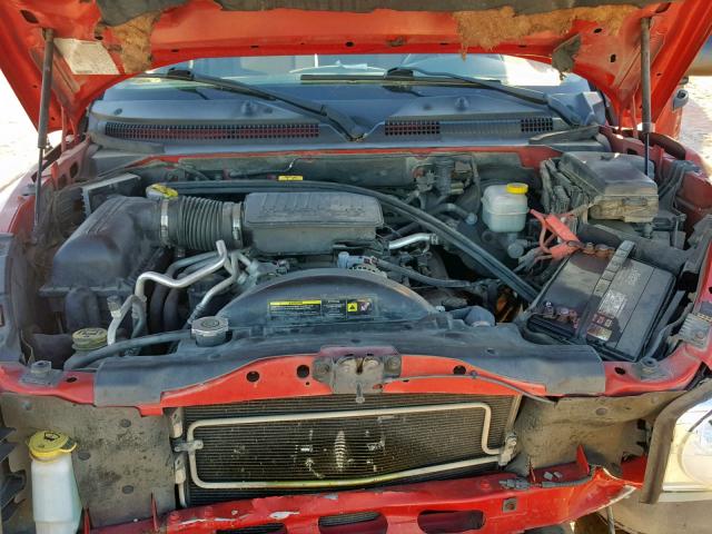 1D7HE42N65S149244 - 2005 DODGE DAKOTA SLT RED photo 7