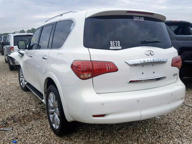 JN8AZ2NEXE9062961 - 2014 INFINITI QX80 WHITE photo 3