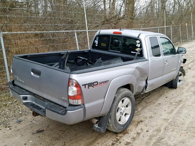 5TFUU4ENXEX095196 - 2014 TOYOTA TACOMA SILVER photo 4