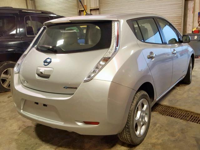 JN1AZ0CP9CT020756 - 2012 NISSAN LEAF SV SILVER photo 4