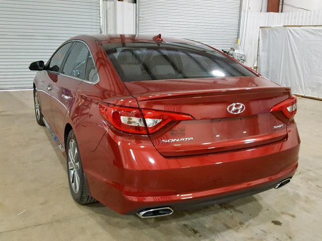 5NPE34AF7GH313888 - 2016 HYUNDAI SONATA SPO MAROON photo 3