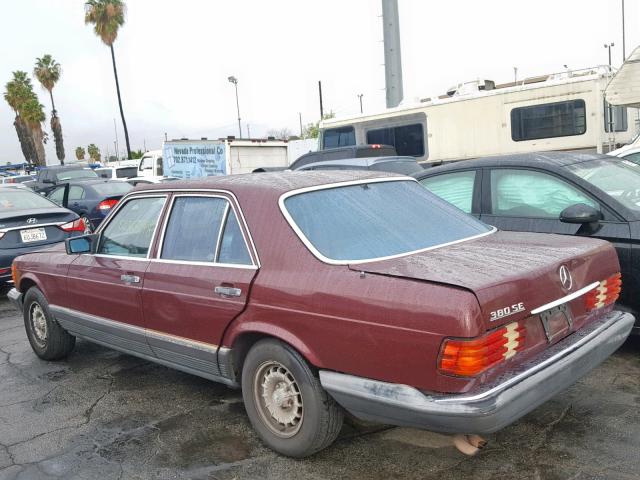 WDBCA32C7FA152653 - 1985 MERCEDES-BENZ 380 SE BURGUNDY photo 3