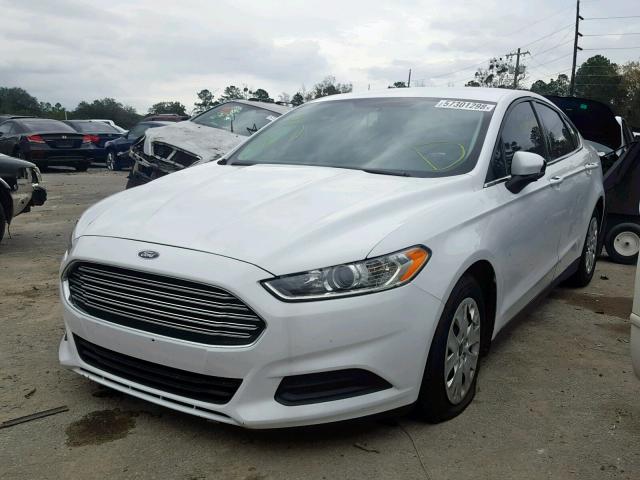 3FA6P0G75DR337784 - 2013 FORD FUSION S WHITE photo 2