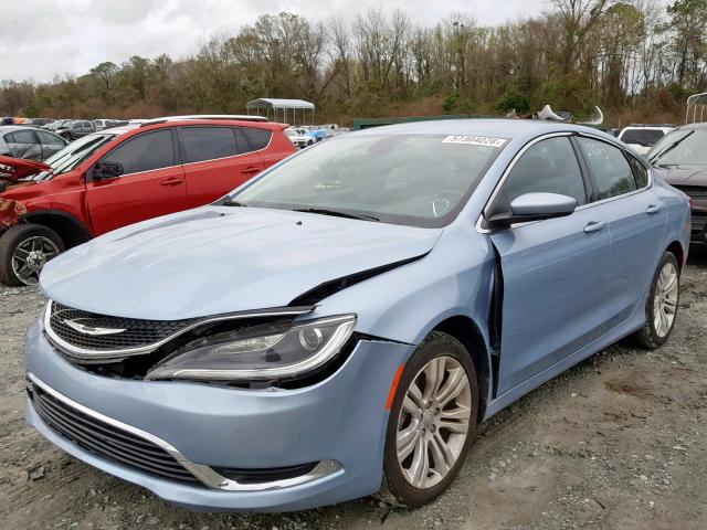 1C3CCCAB9FN690756 - 2015 CHRYSLER 200 LIMITE BLUE photo 2