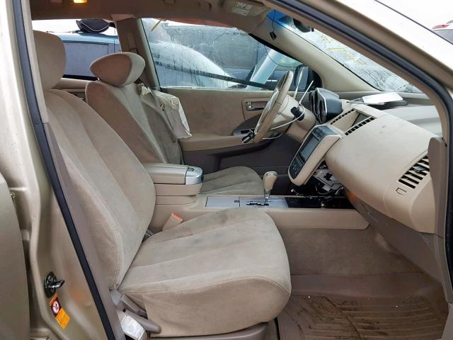 JN8AZ08W46W504774 - 2006 NISSAN MURANO SL GOLD photo 5