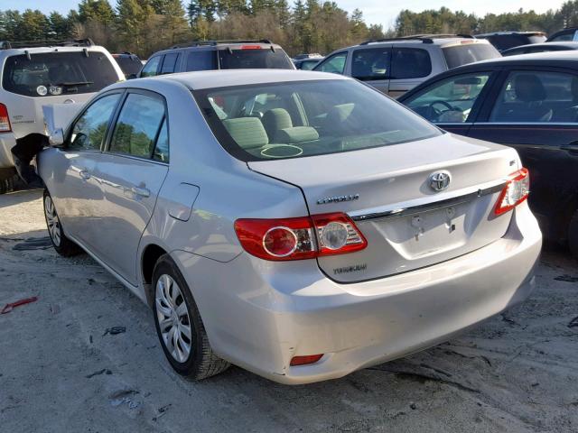 2T1BU4EE9DC034815 - 2013 TOYOTA COROLLA BA SILVER photo 3