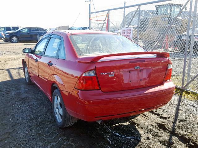 1FAFP34N67W223735 - 2007 FORD FOCUS ZX4 RED photo 3